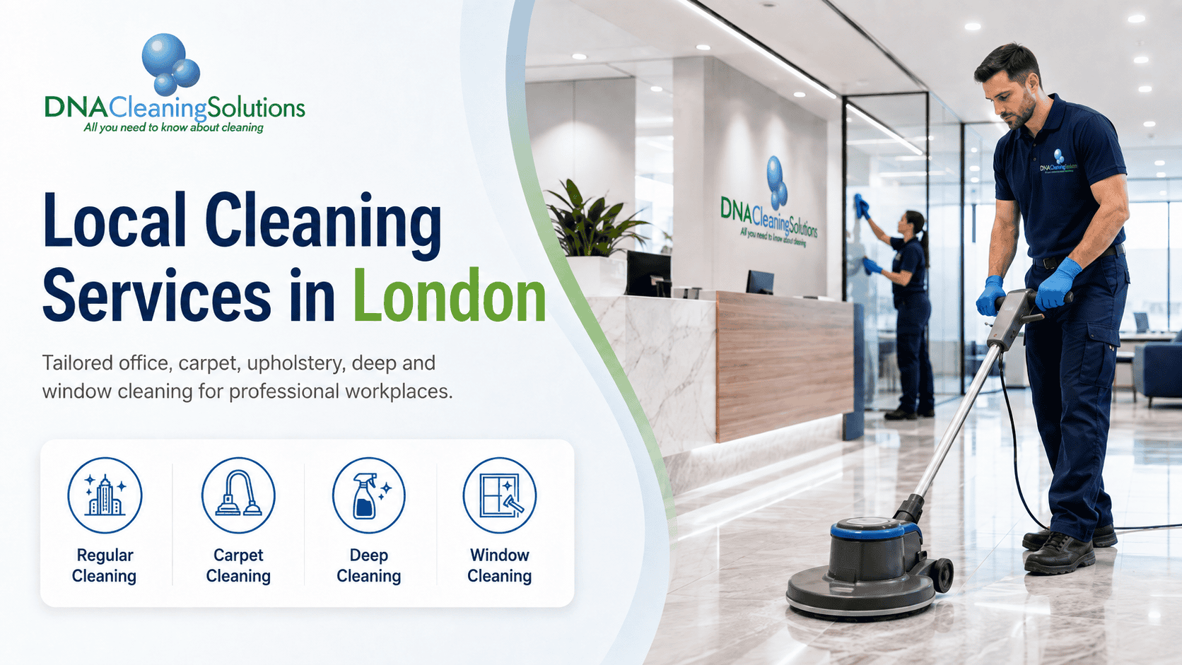 Professional cleaning service in London with DNA Cleaning Solutions.