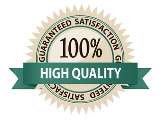 100% satisfaction guaranteed, high quality badge